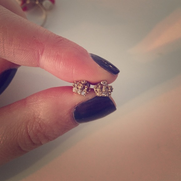 Mini Juicy Couture gold crown earrings