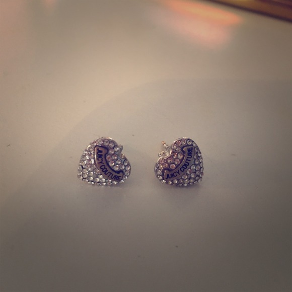 Juicy Couture rhinestone heart earrings