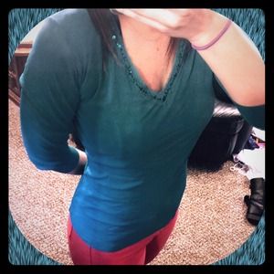 Teal Half sleeve top