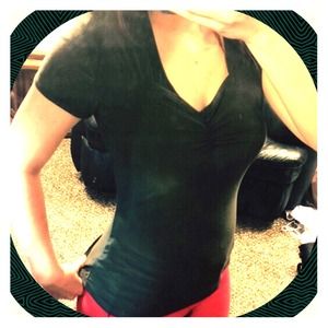 Silky dark green dress or casual top