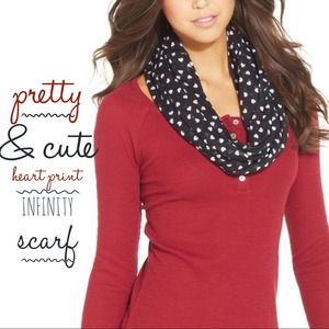 Brand New!Heart print Infinity Scarf