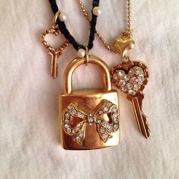 Betsey Johnson black and gold set