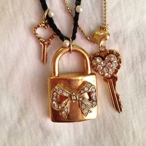 Betsey Johnson black and gold set