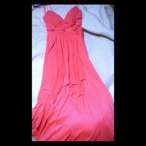 Coral High Low Dress