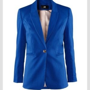 H&M royal blue one button tailored fit blazer