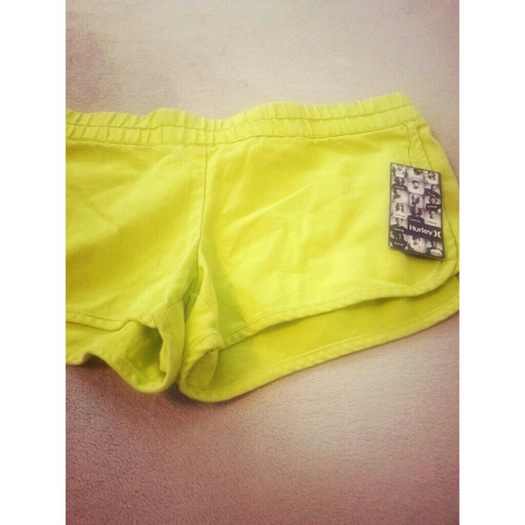 Hurley neon yellow green highlighter shorts large