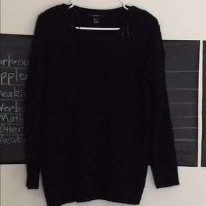 F21 black long sweater