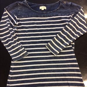 Striped Three quarter length sleeve shirt