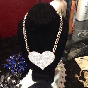 Heart bling bling necklace