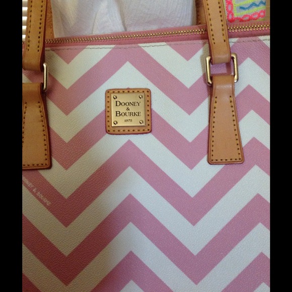 Dooney and Bourke pink and white Aztec large tote - Picture 2 of 4