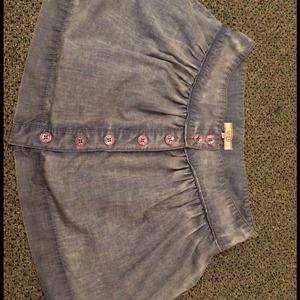Guess Jean colored bubble skirt buttons up front