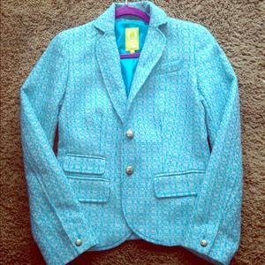 QMACK BEAUTIFUL BLUE/KHAKI  MIXED TWEED BLAZER!!!