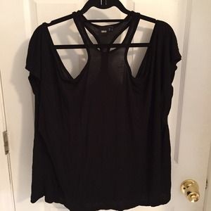 Black Cut Out Tshirt