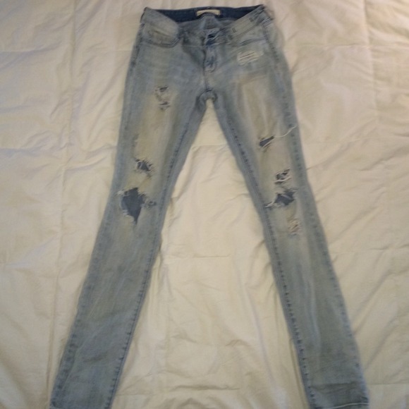Bullhead light blue distressed denim leggings - Picture 1 of 3