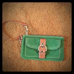 Coach suede wristlet