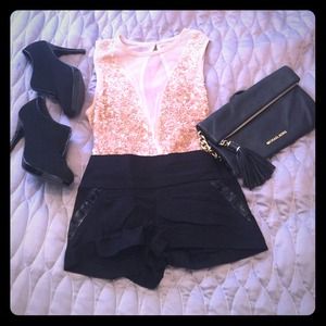 Small Black shorts with sequin foe pockets