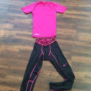 Nike pro combat pants and underarmour shirt