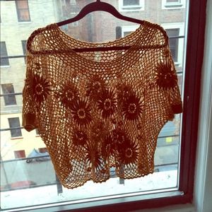 Free People Crochet crop shirt!