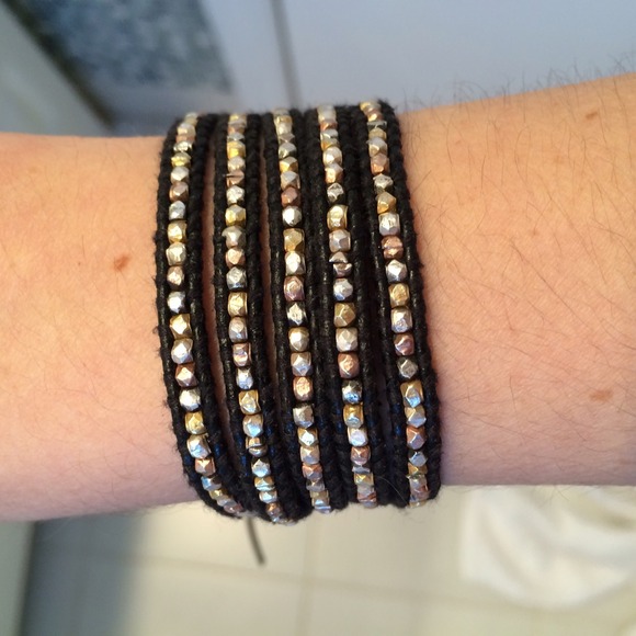 Chan luu Mixed Metal Nugget Wrap Bracelet