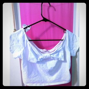 White Bow Crop Top