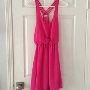 Lush, hot pink, night out dress
