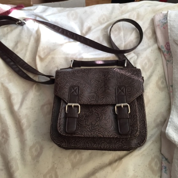 Mossimo Supply Co. Handbags - Brown floral leather messenger bag