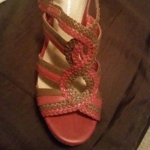 BCBG maroon and brown heels