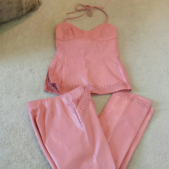 Leather holter top and leather peddle pushers