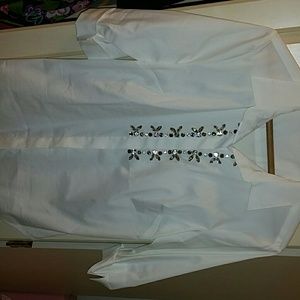 White jeweled blouse