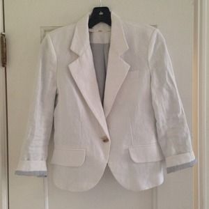 Nordstrom Gibson White Linen Blazer