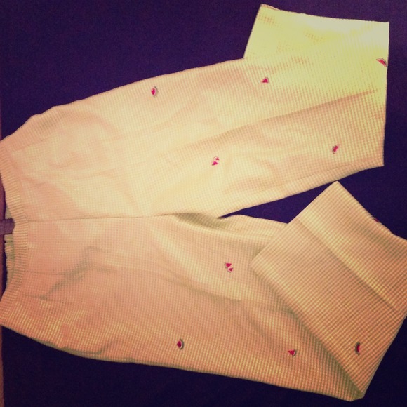 NWOT light green plaid w/ watermelon