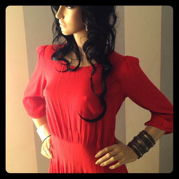 Kimchi Blue lipstick coral dress - Picture 1 of 4