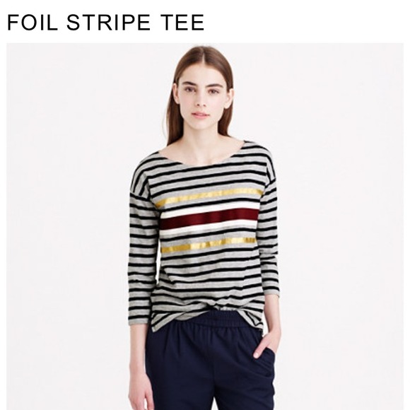 SOLD. NWT Foil Stripe Tee - Picture 2 of 4