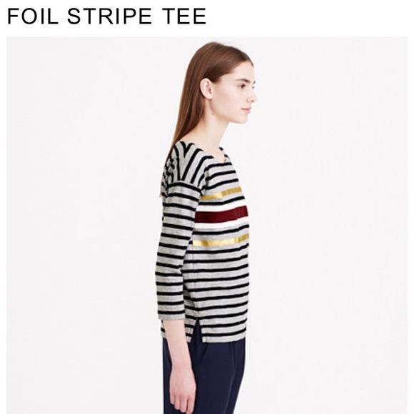 SOLD. NWT Foil Stripe Tee - Picture 3 of 4