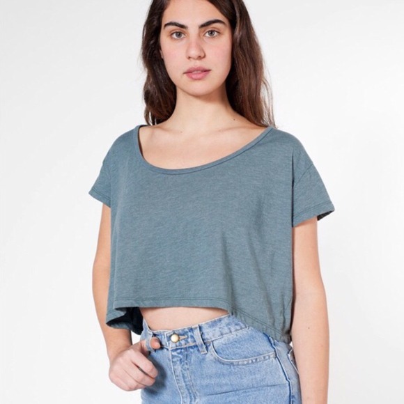 American Apparel loose green crop top