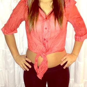 Crinkled Style Cropped Top