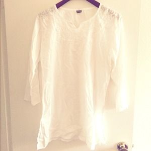 White long sleeve top or bathing suit cover up