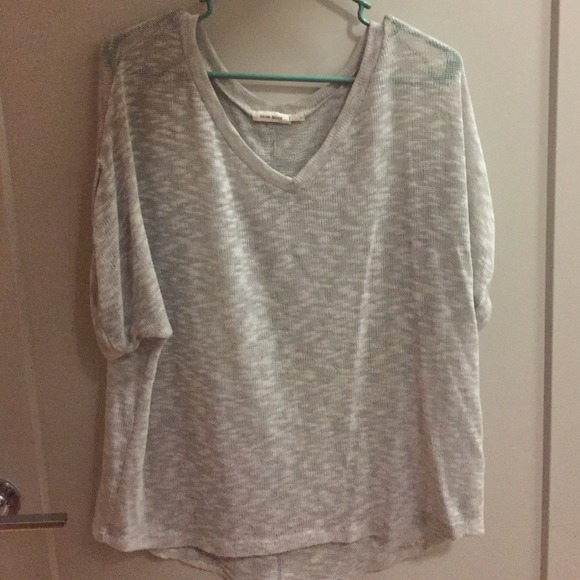 Grey button back v neck sweater