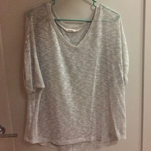 Grey button back v neck sweater