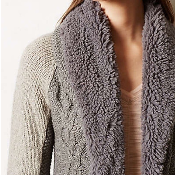 Anthropologie Camel Cable Cardigan