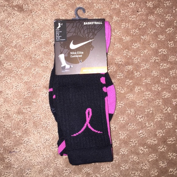 Nike elite basketball socks - breast cancer