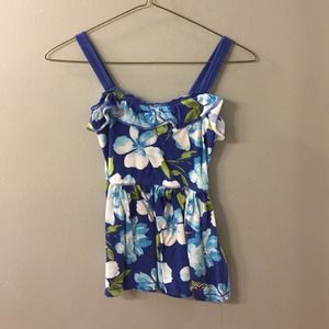 Hollister blue floral tank