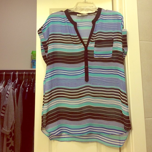 Sheer stripped tunic