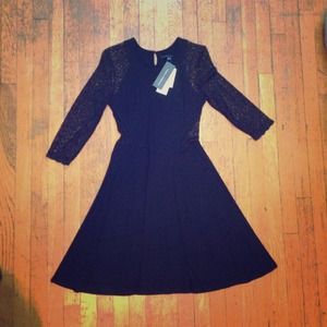 French Connection Black Fit and Flare Dress