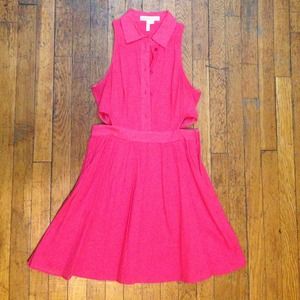 BCBG Sleeveless Collared Fit and Flare Dress