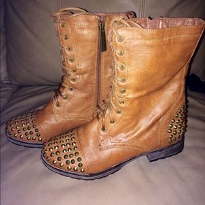 Studded combat boots