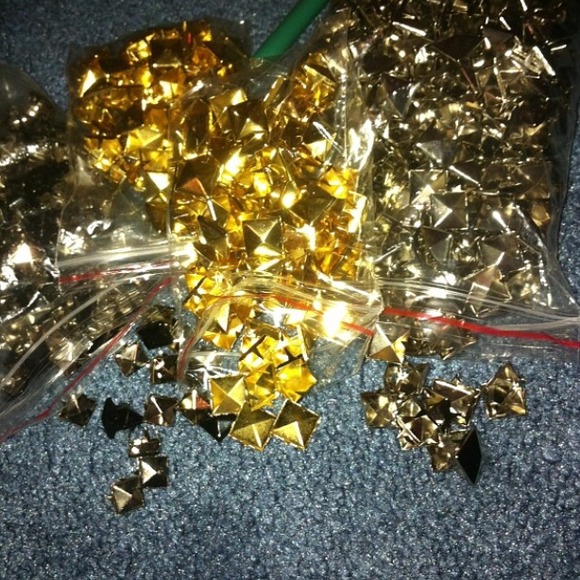 Silver, Black, and Gold studs