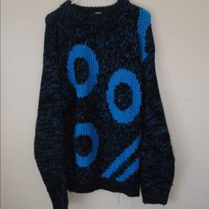 Sweaters - BLUE SHAPES OVERSIZED SWEATER Sweaters - BLUE SHAPES OVERSIZED SWEATER