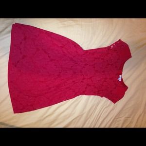 Red lace dress