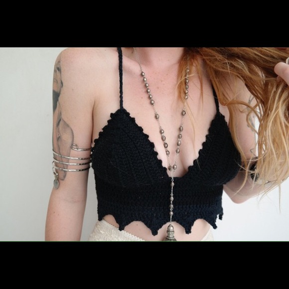 Black Crochet halter top